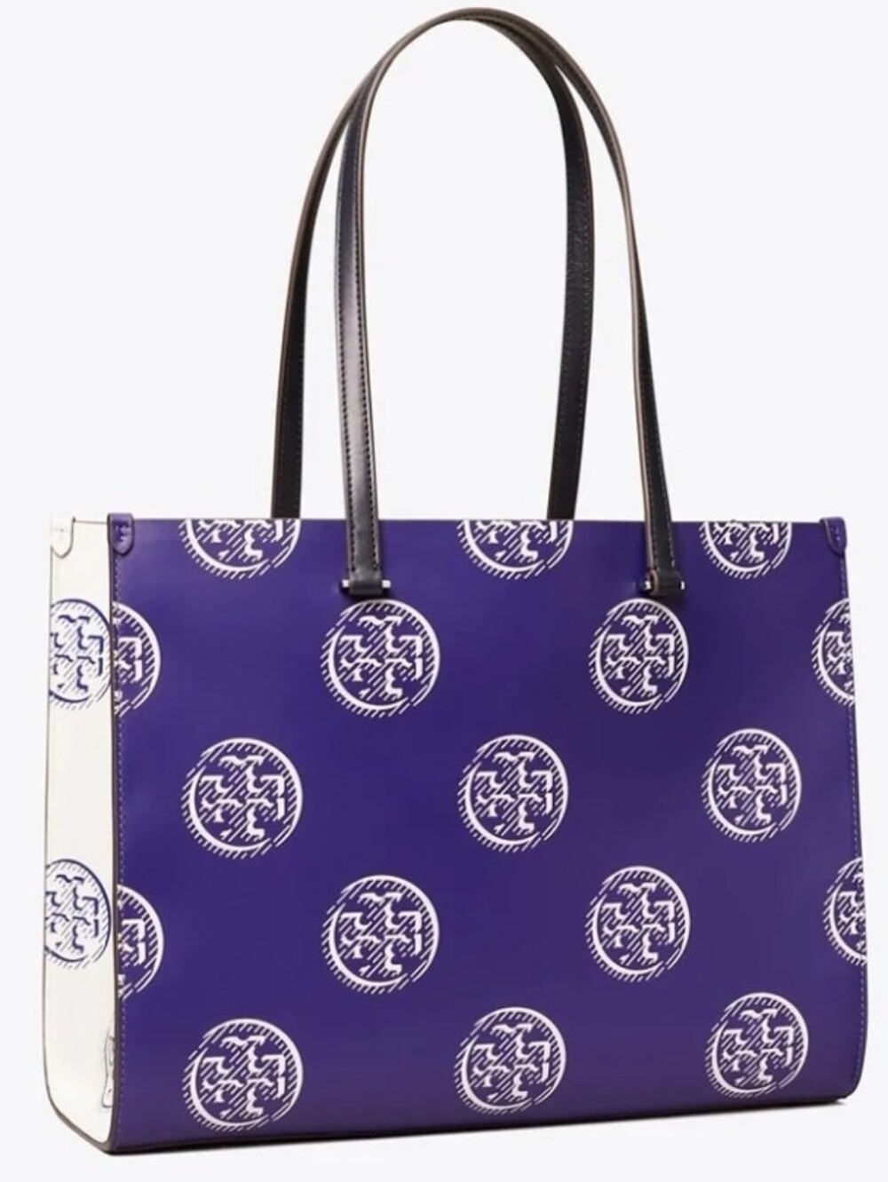 Tory Burch T Monogram Contrast Embossed Tote Ballpoint Blue
